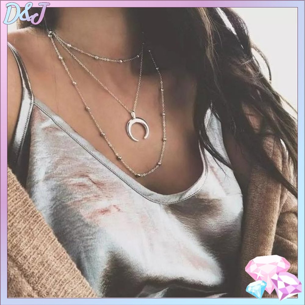 ๐โจ Crescent Layer Necklace - Picture 1 of 4